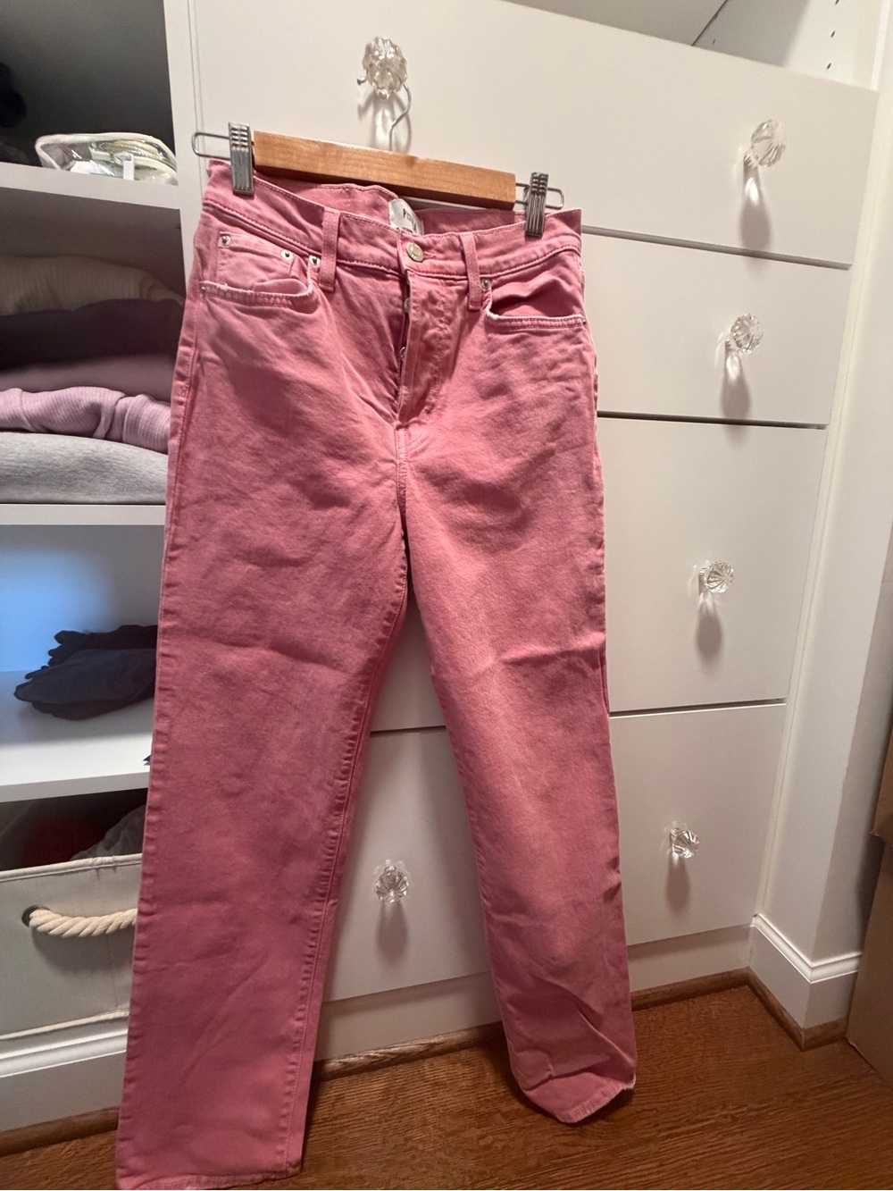 pistola Rose Pink High-Rise Straight Jeans